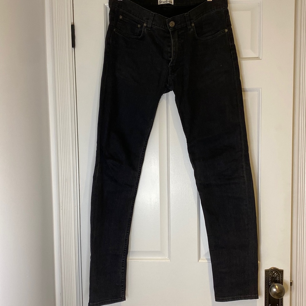 Acne Studios Ace Used Cash - Black Denim Jeans - Sz 32 x 32